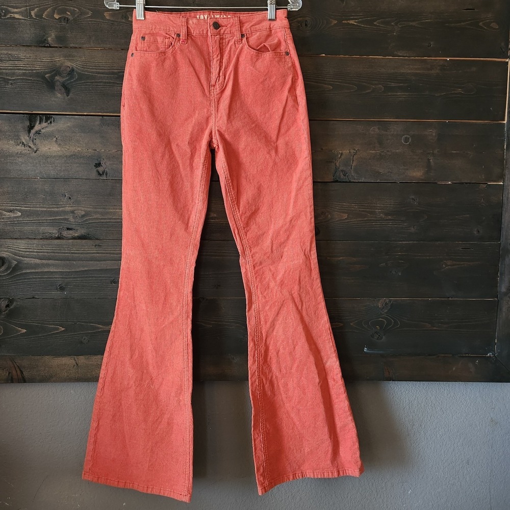 Idyllwind Corduroy Flare Pants sz 2 (26x33") Orange Boho Stretchy Hippie Western - Picture 4 of 15